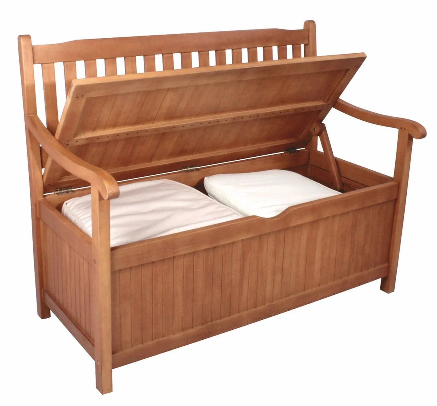 Spetebo Sitzbank HOUSTON Eukalyptus 2-Sitzer mit Staufach Braun - Bild 2