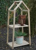 Spetebo Pflanzentreppe Holz Blumenregal mit 2 Ablagen Bild 1