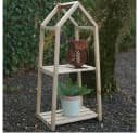 Spetebo Pflanzentreppe Holz Blumenregal mit 2 Ablagen Bild 2