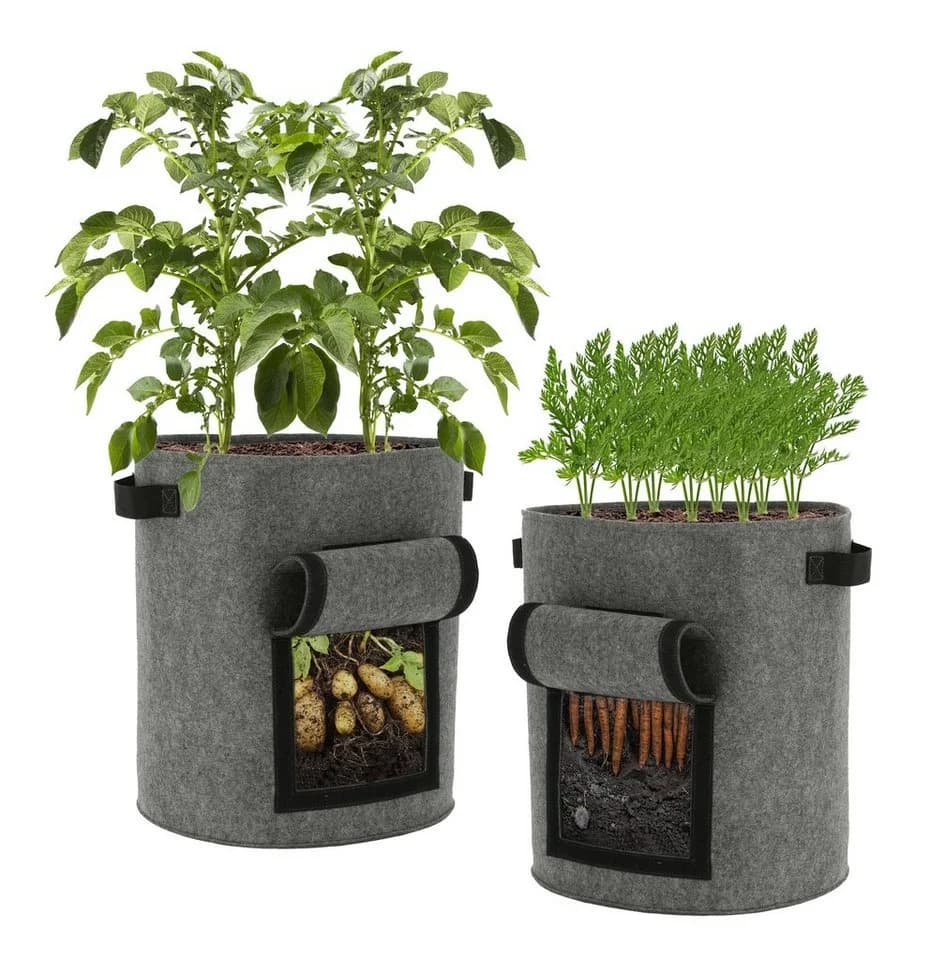 Spetebo Kartoffel Pflanzsack XXL 2er Set Grau Vlies - Bild 2