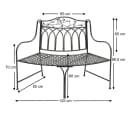 DanDiBo Gartenbank Wetterfest Halbrund Metall Braun Bild 1