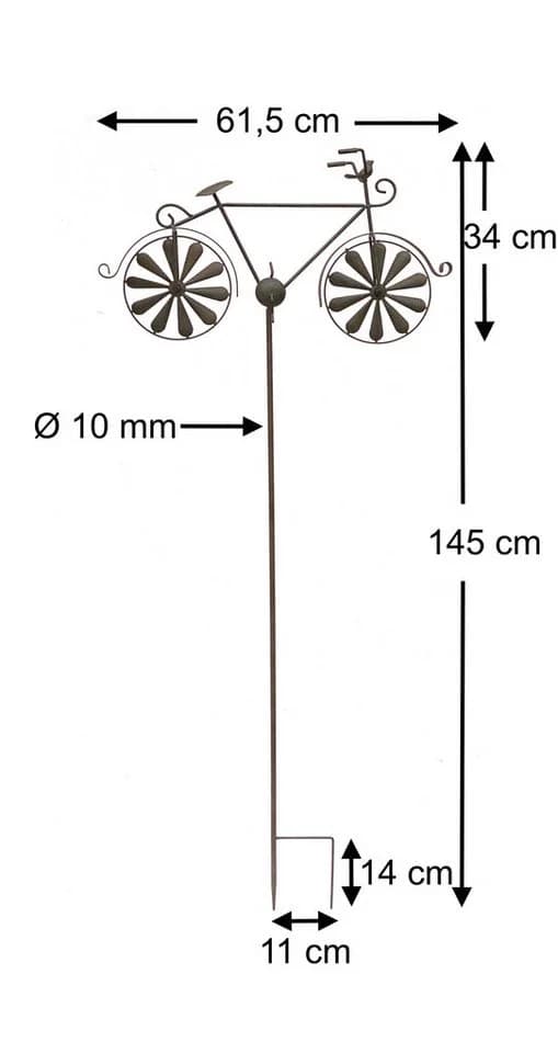 DanDiBo Gartenstecker Fahrrad XL Rost Braun Metall