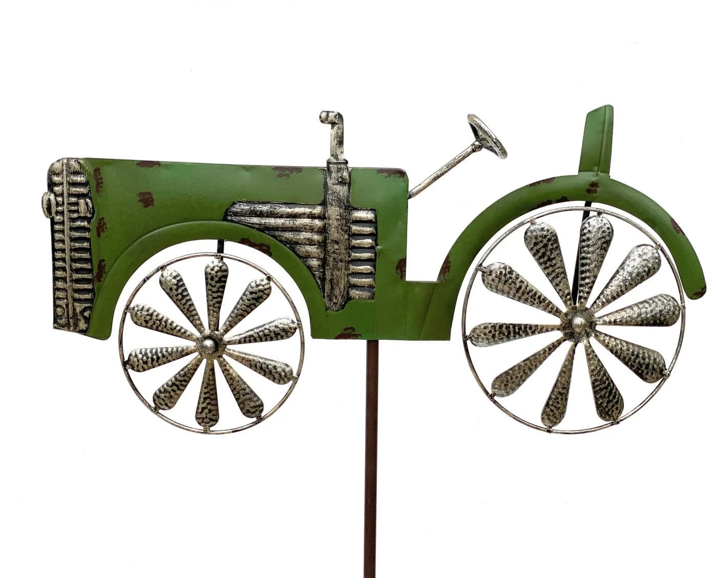 DanDiBo Gartenstecker Traktor Grün Metall mit Windrad - Bild 5
