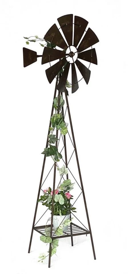DanDiBo Deko-Windrad Metall 170 cm Braun Wetterfest Gartenstecker - Bild 2