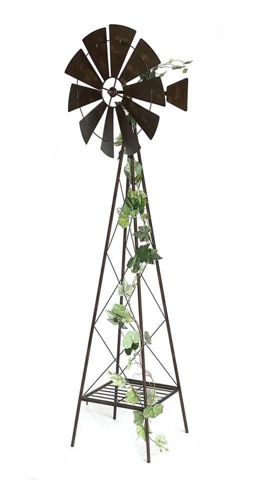 DanDiBo Deko-Windrad Metall 170 cm Braun Wetterfest Gartenstecker - Bild 4