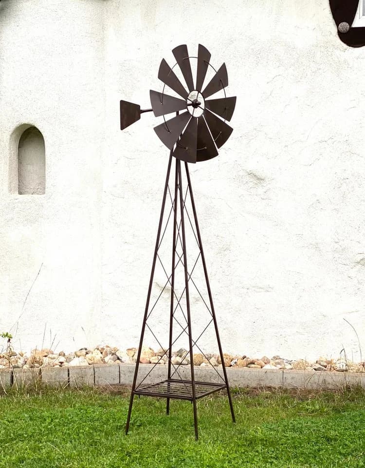 DanDiBo Deko-Windrad Metall 170 cm Braun Wetterfest Gartenstecker - Bild 5