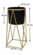 DanDiBo Blumenhocker mit Topf Metall Gold Dunkelgrau Bild 1