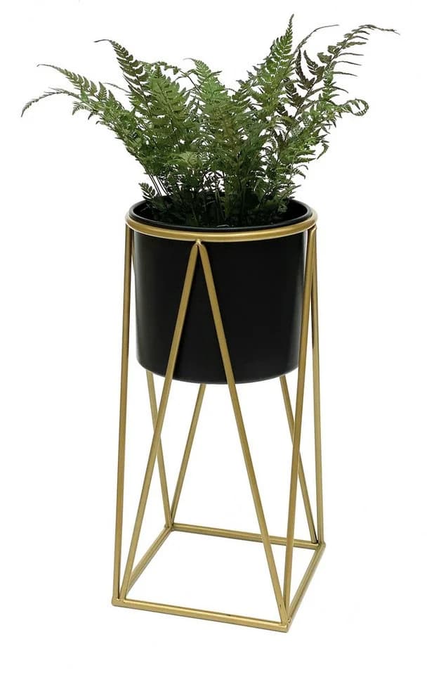 DanDiBo Blumenhocker mit Topf Metall Gold Dunkelgrau - Bild 2