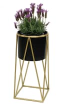 DanDiBo Blumenhocker mit Topf Metall Gold Dunkelgrau Bild 3