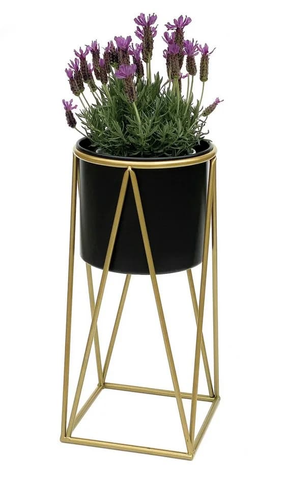 DanDiBo Blumenhocker mit Topf Metall Gold Dunkelgrau - Bild 3