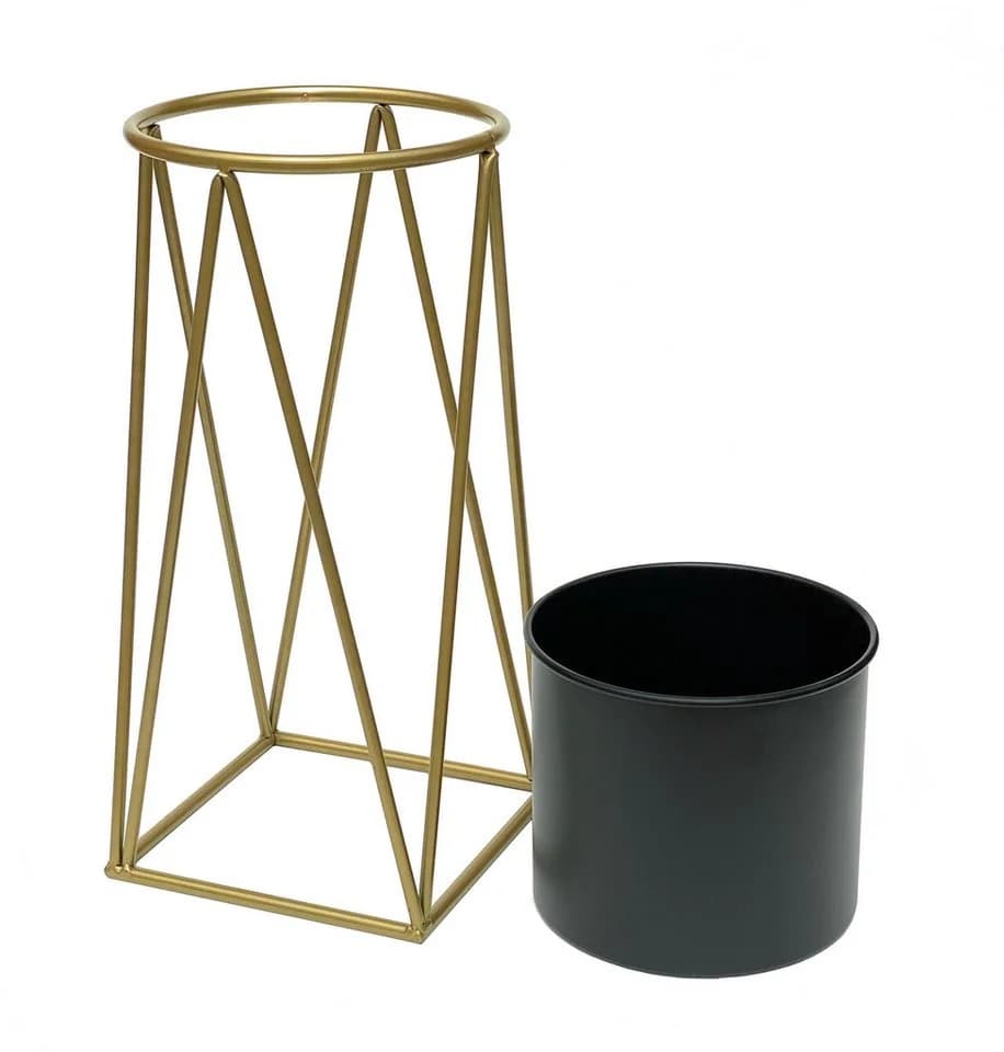 DanDiBo Blumenhocker mit Topf Metall Gold Dunkelgrau - Bild 4
