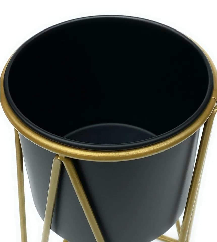 DanDiBo Blumenhocker mit Topf Metall Gold Dunkelgrau - Bild 5