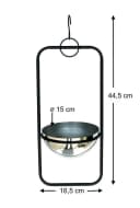 DanDiBo Blumenampel Innen Metall Wand Hängepflanzen 96083 mit Topf Silber Bild 1