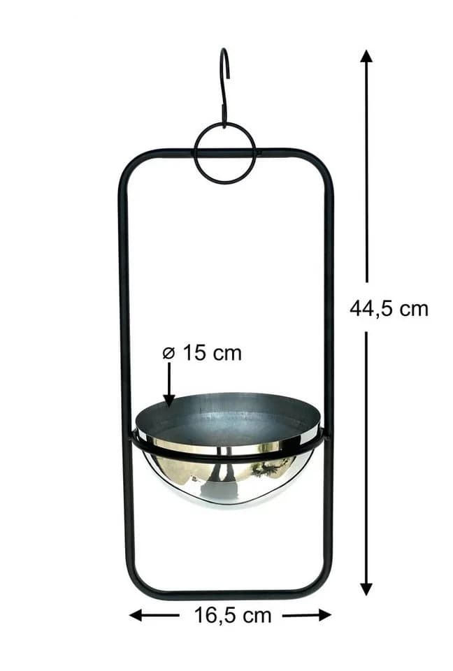 DanDiBo Blumenampel Innen Metall Wand Hängepflanzen 96083 mit Topf Silber