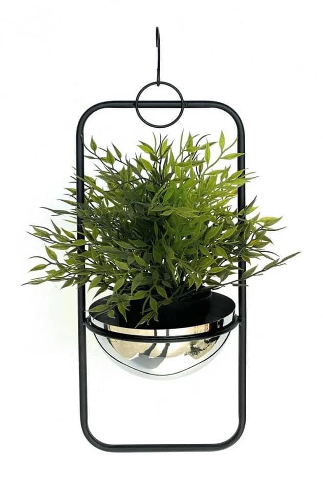 DanDiBo Blumenampel Innen Metall Wand Hängepflanzen 96083 mit Topf Silber - Bild 2