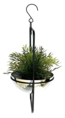 DanDiBo Blumenampel Innen Metall Wand Hängepflanzen 96083 mit Topf Silber Bild 5