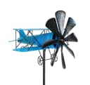 DanDiBo Gartenstecker Doppeldecker Blau Metall Windrad Bild 3