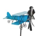 DanDiBo Gartenstecker Doppeldecker Blau Metall Windrad Bild 4