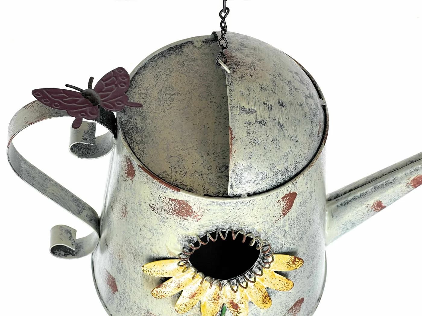 DanDiBo Vogelhaus Metall Grau Silber Shabby Chic Nistkasten - Bild 4