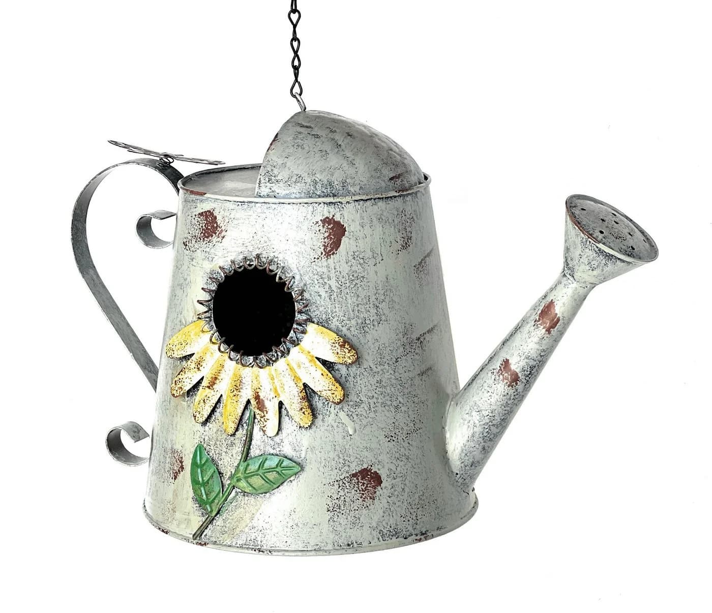 DanDiBo Vogelhaus Metall Grau Silber Shabby Chic Nistkasten - Bild 5