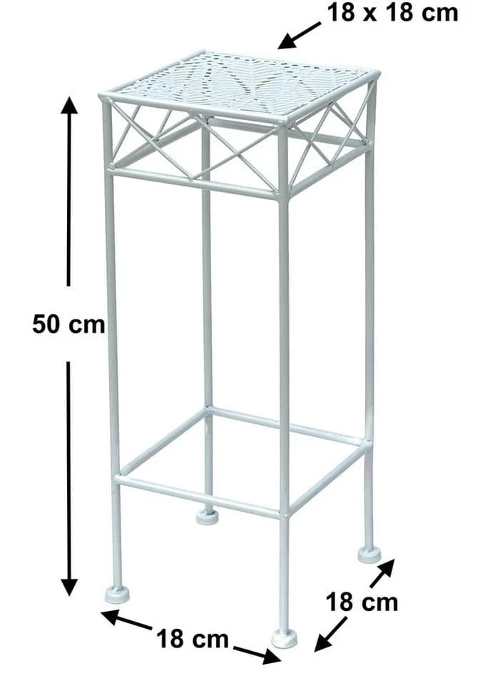 DanDiBo Blumenhocker Weiß Metall Eckig