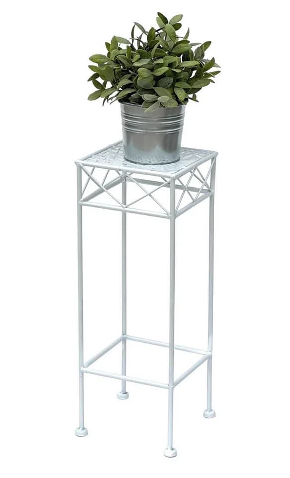 DanDiBo Blumenhocker Weiß Metall Eckig - Bild 2