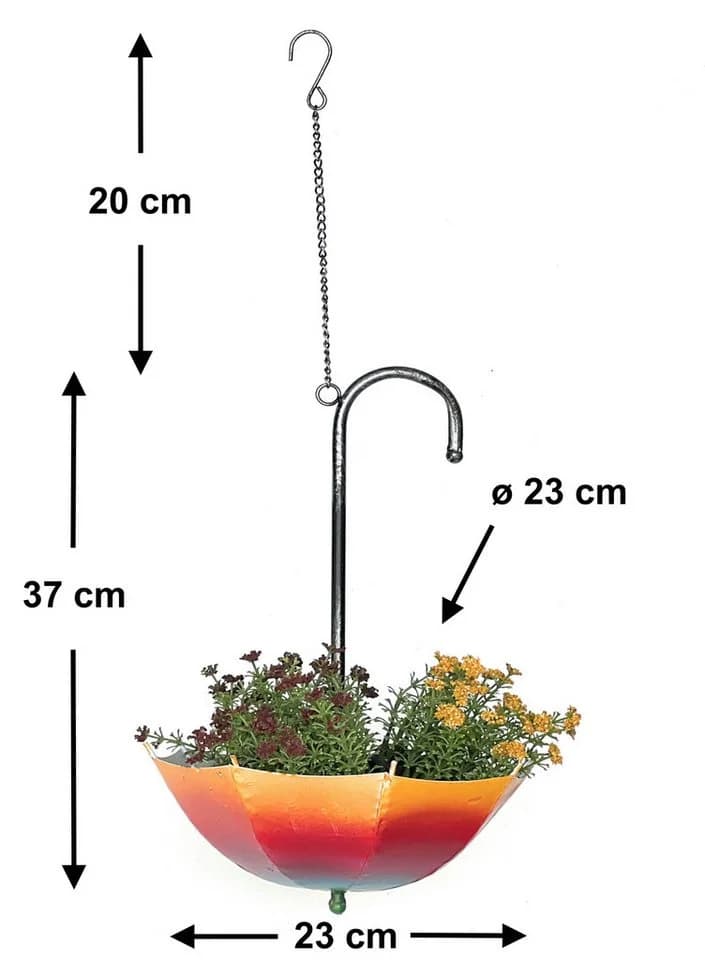 DanDiBo Blumenampel Metall Hängeampel Regenschirm Bunt Shabby-Chic