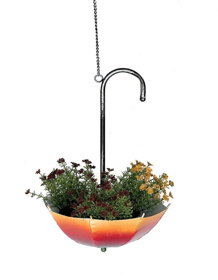DanDiBo Blumenampel Metall Hängeampel Regenschirm Bunt Shabby-Chic - Bild 5