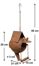 DanDiBo Vogelhaus Edelrost Metall zum Aufhängen Bild 1