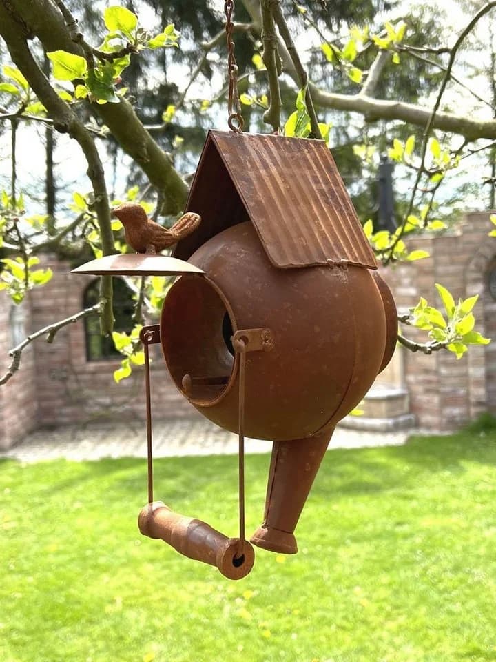 DanDiBo Vogelhaus Edelrost Metall zum Aufhängen - Bild 5