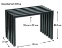 DanDiBo Gartenbank Metall Schwarz Wetterfest 60 cm Bild 1