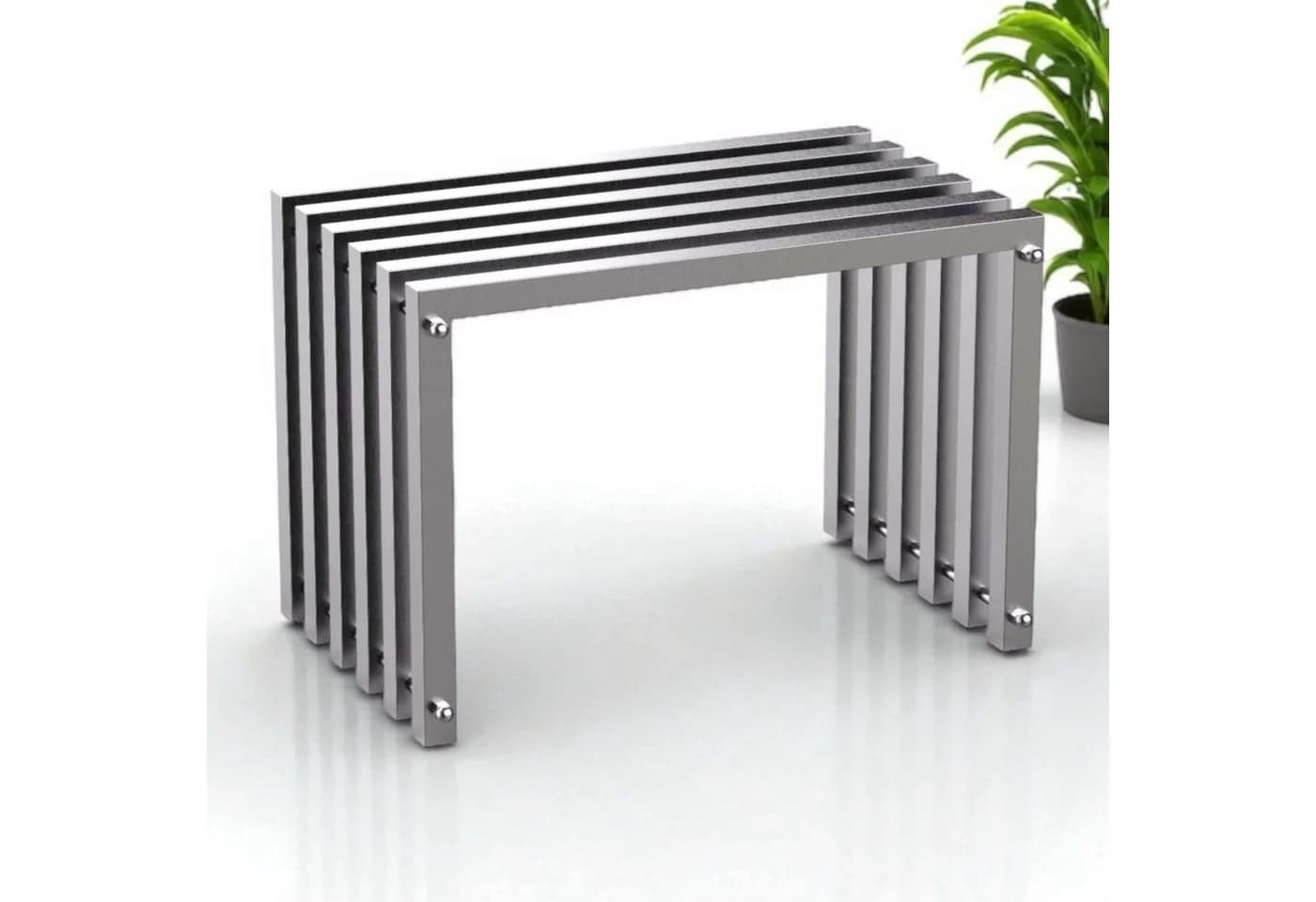 DanDiBo Sitzhocker Edelstahl Modern Wetterfest Metall Massiv 96643 - Bild 2