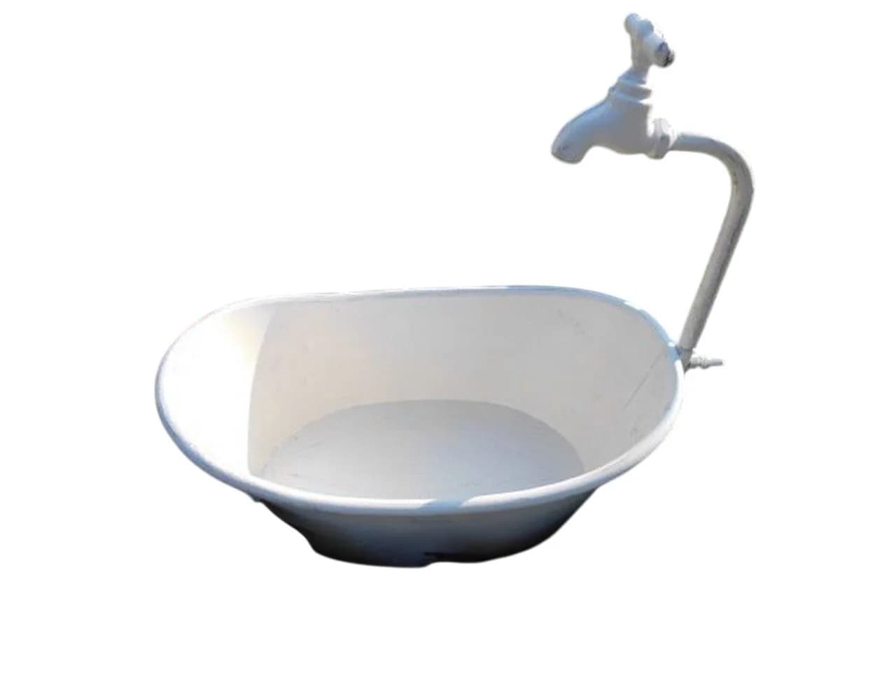 Deko-Impression Pflanzschale Wanne mit Deko-Wasserhahn Creme-Weiß - Bild 2
