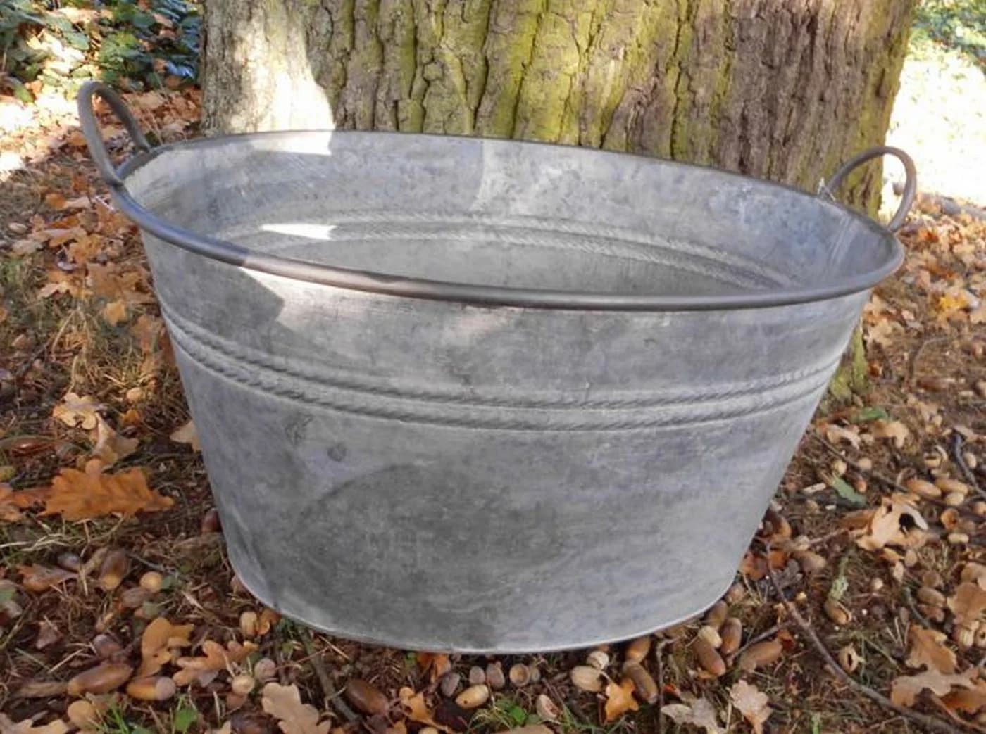Deko-Impression Pflanzkübel Zinkwanne 54 cm Grau