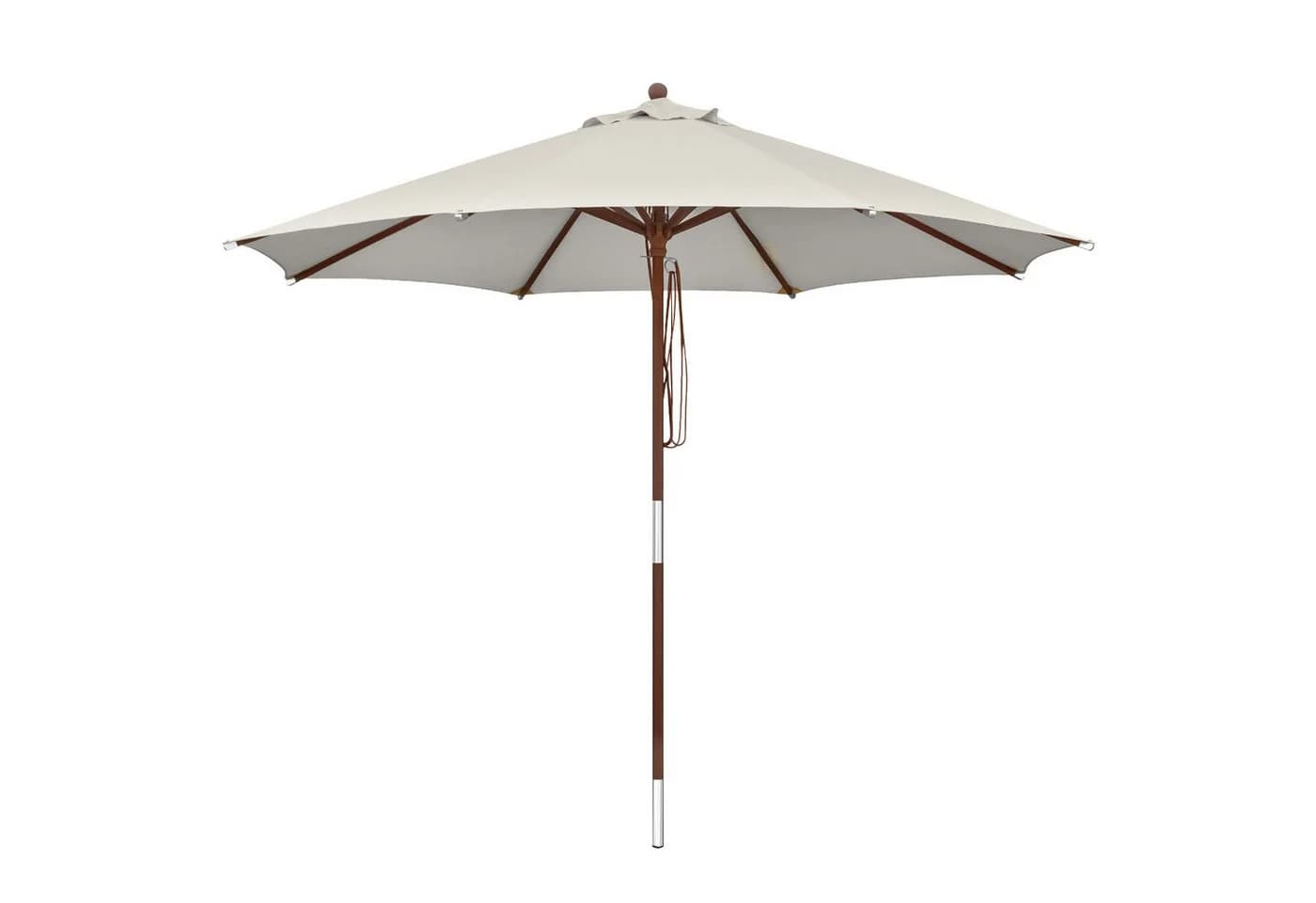 anndora Sonnenschirm 3m rund Khaki Hartholz UV-Schutz - Bild 2