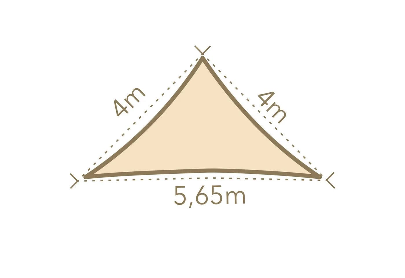 anndora Sonnensegel 4x4x5,65 m Dreieck Beige UV-Schutz