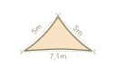 anndora Sonnensegel 5x5x7m Dreieck hellgrau UV-Schutz Bild 3