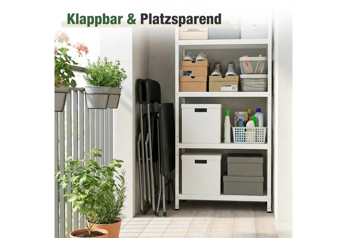 Sekey Balkonset 3-tlg. Schwarz Klappbar Rattanimitat - Bild 3