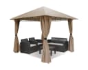 Sekey Gartenpavillon 300x300 cm Taupe Wasserdicht mit Seitenteilen Bild 2