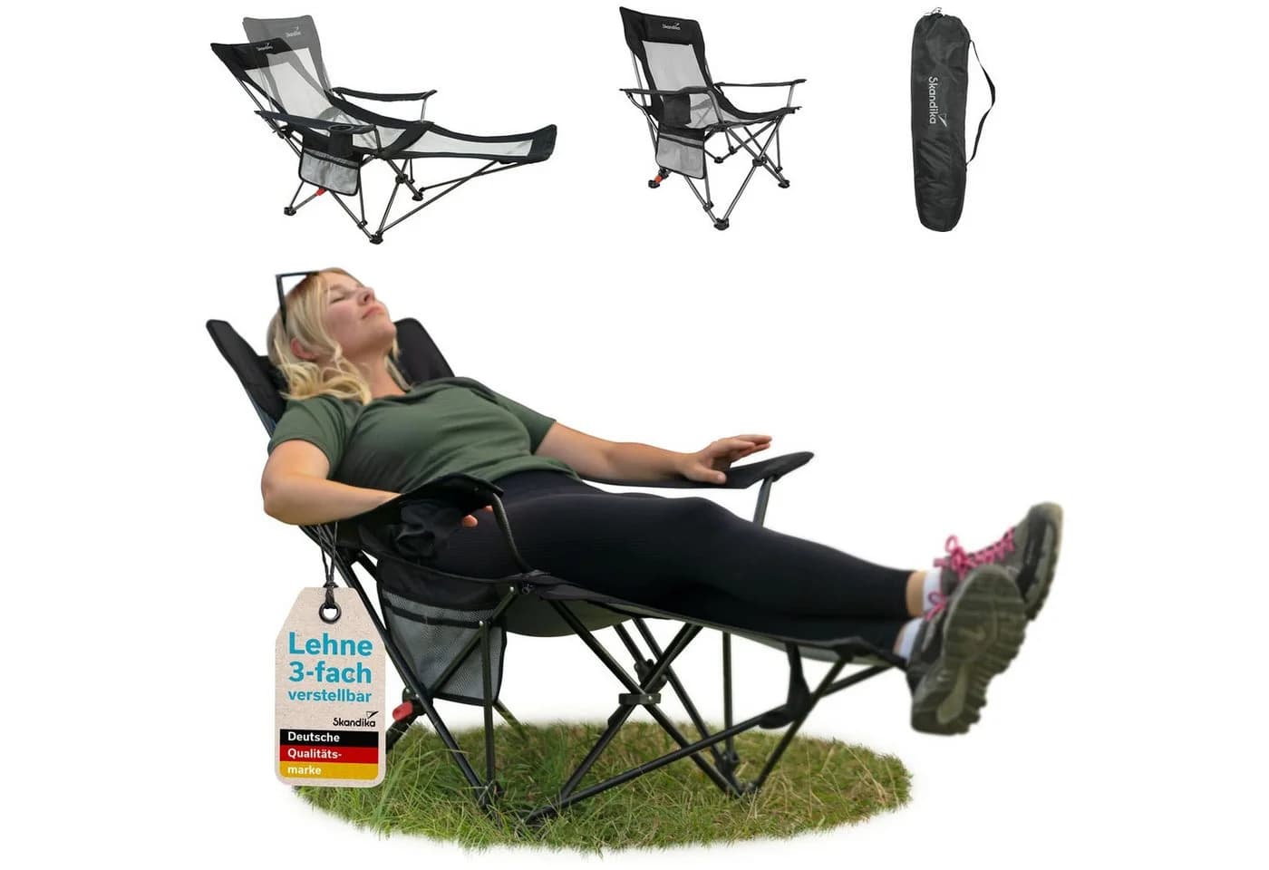 Skandika Campingstuhl Toras Faltbar mit Fußablage & Kopfkissen - Bild 2