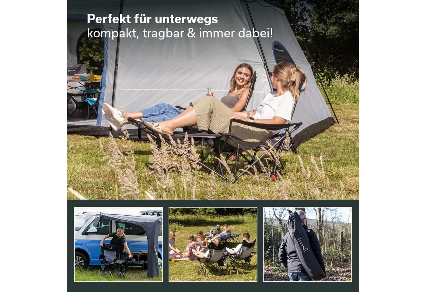 Skandika Campingstuhl Toras Faltbar mit Fußablage & Kopfkissen - Bild 5