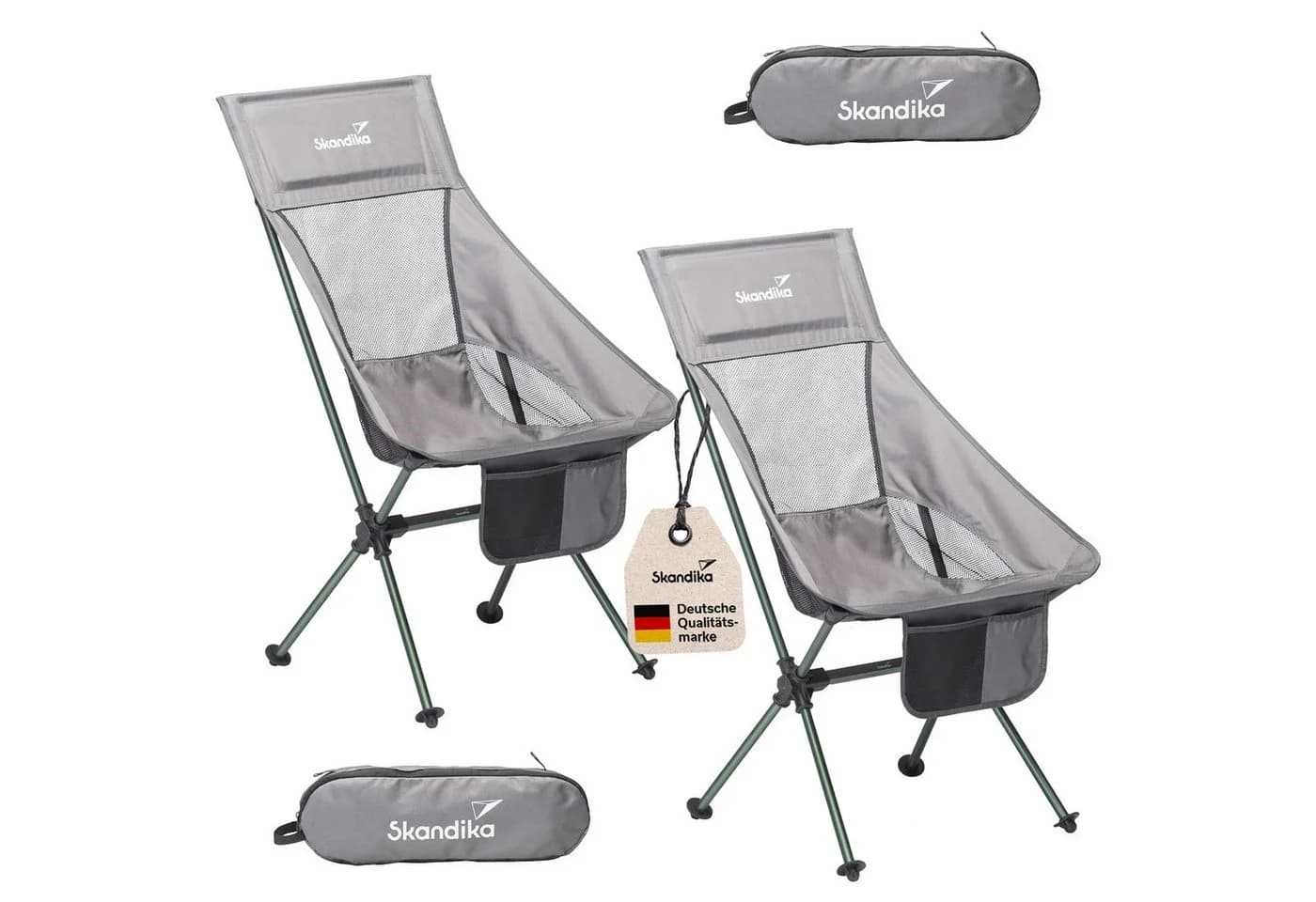 Skandika Campingstuhl Compact Klappstuhl Grau Aluminium - Bild 2