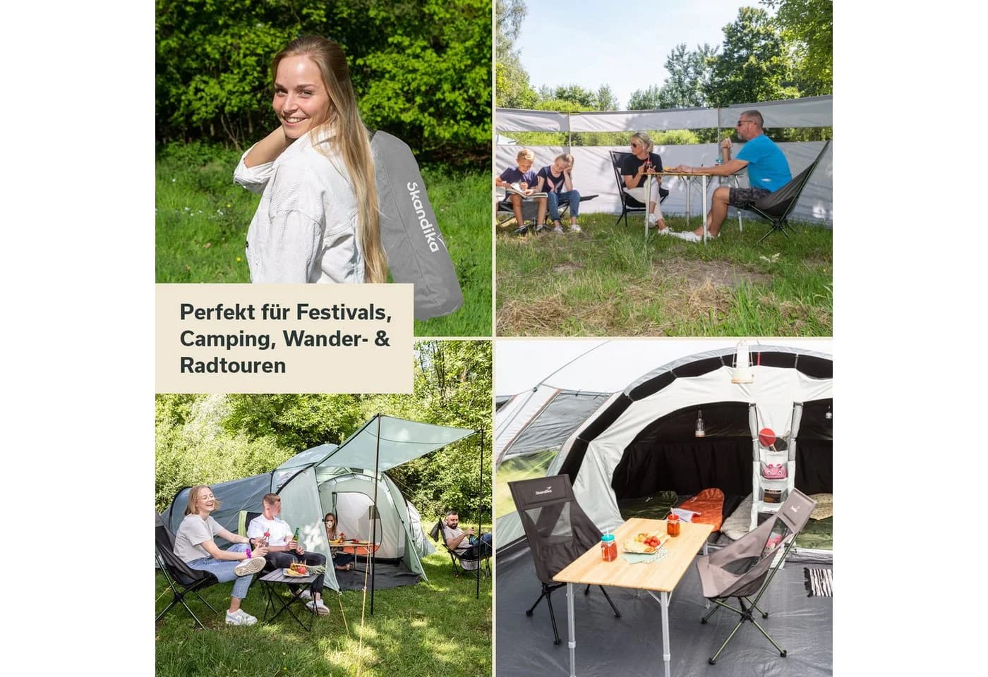 Skandika Campingstuhl Compact Klappstuhl Grau Aluminium - Bild 4
