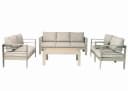 MeXo Gartenlounge-Set 5-tlg. Aluminium Beige WPC-Tischplatte Bild 1