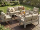 MeXo Gartenlounge-Set 5-tlg. Aluminium Beige WPC-Tischplatte Bild 2