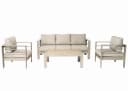 MeXo Gartenlounge-Set 4-tlg. Aluminium Beige mit Tisch Bild 1