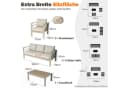 MeXo Gartenlounge-Set 4-tlg. Aluminium Beige mit Tisch Bild 3