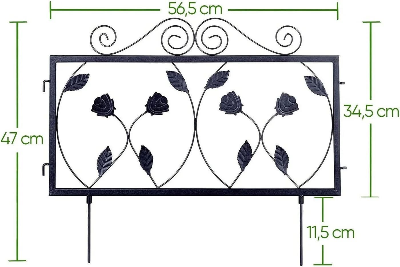 Defactoshop Beetzaun Metall Vintage Schwarz 4er Set