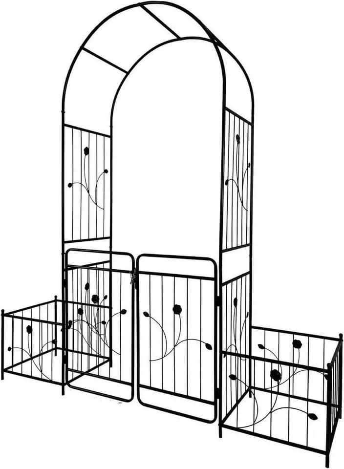 Rosenbogen, Rankhilfe, Pergola aus Metall in Schwarz - Bild 4