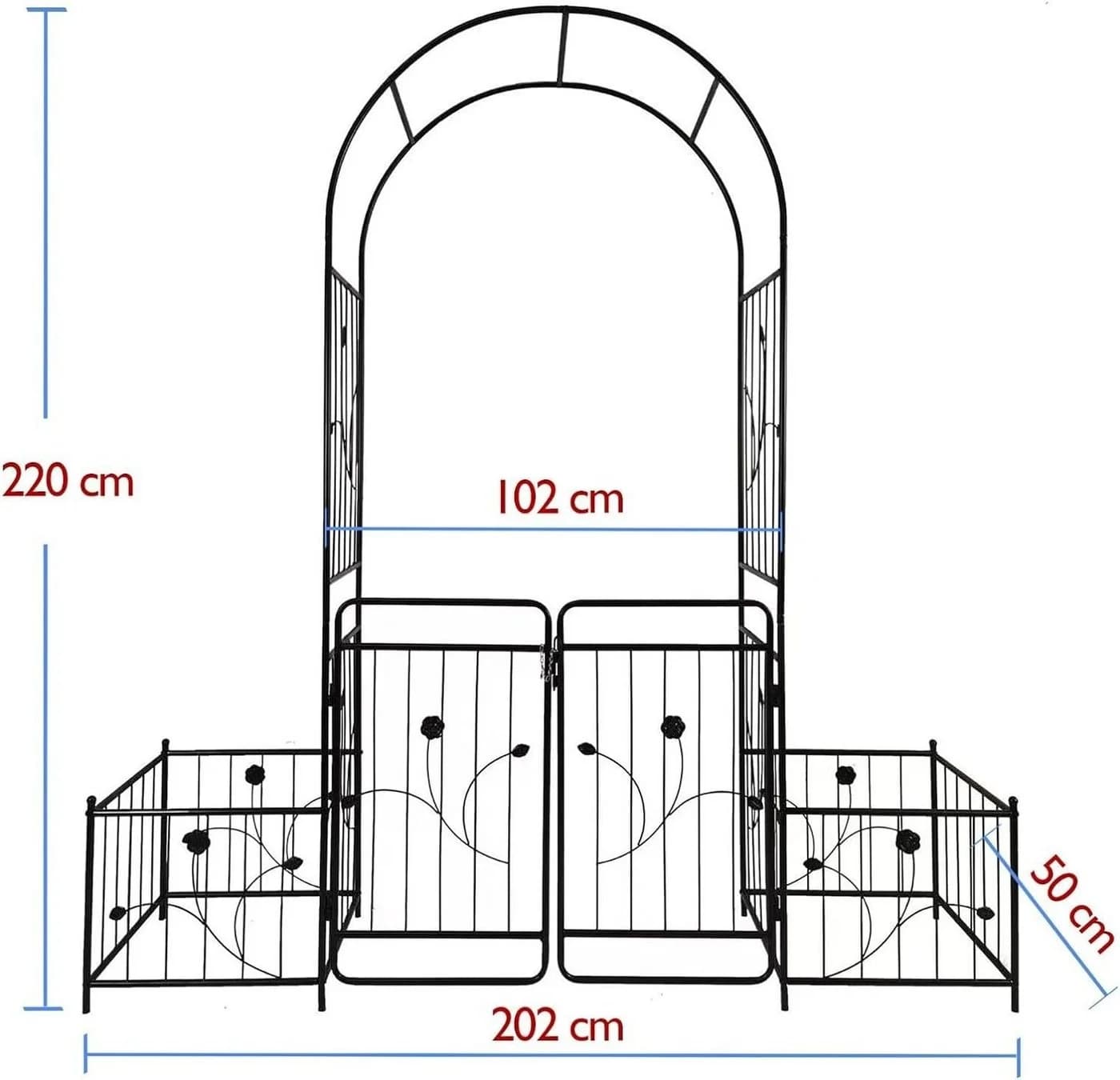 Rosenbogen, Rankhilfe, Pergola aus Metall in Schwarz - Bild 5